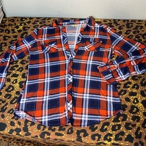 Passport Vibrant Red and Navy Plaid Shirt